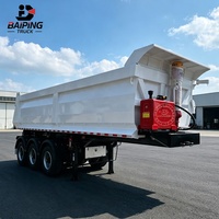 BAIPING Semi-remorque benne arrière 3 essieux BPW/FUWA, benne basculante en U, suspension pneumatique hydraulique, en acier, 50 T, pour sable et minerai