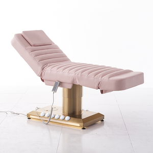 Pink Electric Lifting Massage <b>Table</b> Bed <b>Adjustable</b> Salon Spa Facial Treatment Couch with Headrest PVC Upholstery - Product Image 2