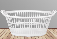 Panier de rangement cylindrique pliable en PP 42L pour linge, 46x63x28cm, idéal pour la salle de bain et le rangement de vêtements - Grande Vente