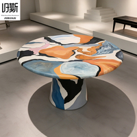Table basse en résine multicolores personnalisable de style nordique moderne et luxueux, multifonctionnelle, facile à nettoyer, pour la décoration intérieure