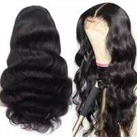 Peluca de Cabello Humano Virgen Natural Transparente de 18 Pulgadas 13x4 con Ondas Suaves, Pelucas de Encaje HD Brasileñas con Frente de Encaje para Mujer