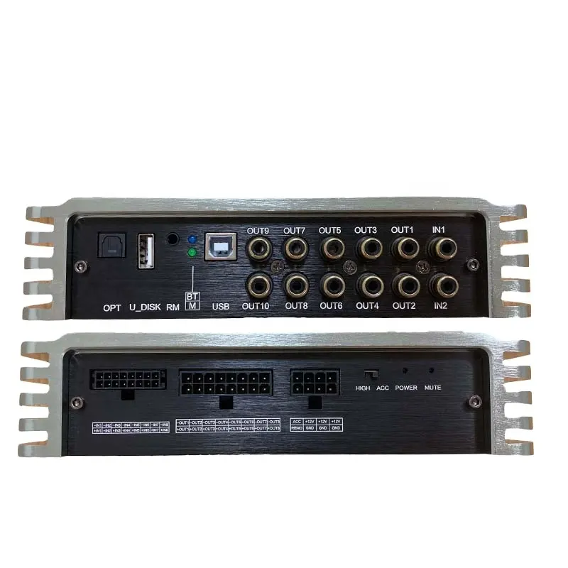Ar Amplificateur de caisson de basses actif Mono RMS 160W D Amplificateur de basse Sortie d'entrée DSP Peak 2/4 ohms Classe D Amplificateur de voiture Monobloc