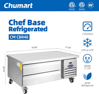Réfrigérateur commercial en acier inoxydable sous comptoir avec tiroir congélateur, équipement de réfrigération de cuisine, fabrication OEM