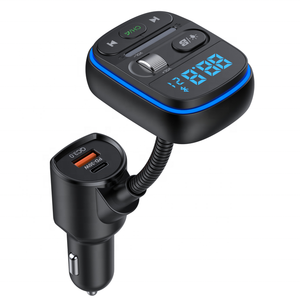 AGETUNR T77 Transmetteur Fm Bluetooth pour voiture Support pour lecteur MP3 Disque U/carte <span class=keywords><strong>micro</strong></span> SD Musique BASS EQ Mains libres 30W PD Commande vocale - Product Image 1