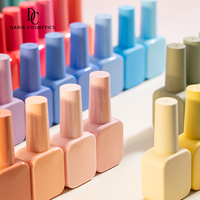 Récipients en verre en gros d'usine 9ml bouteille de vernis à ongles en gel vide carré avec brosse