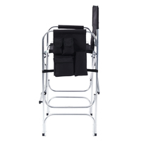 Fauteuil de Réalisateur Haut Professionnel Pliant Noir Sur Mesure pour Maquilleurs Portable et Amélioré
