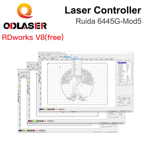 Qdlaser Ruida แผงควบคุมเลเซอร์ CO2หน้าจอสัมผัส6445G-Mod5แผงควบคุม DIY ซอฟต์แวร์ <span class=keywords><strong>V8</strong></span> <span class=keywords><strong>rdworks</strong></span> สำหรับ CO2เครื่องตัดเลเซอร์ - Product Image 5