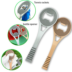 <b>Tennis</b> Racket Bottle Opener Zinc Alloy Antique Copper And Silver 151x50x3.2mm Universal Beer Opener For Outdoor Use - Product Image 1