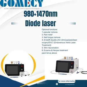 Equipo de Belleza Profesional <span class=keywords><strong>con</strong></span> Láser de Diodo de 980nm y 1470nm, 6+1 Panacea para Disolver Grasa, <span class=keywords><strong>Eliminar</strong></span> Vasos Sanguíneos y Endolifting - Product Image 1