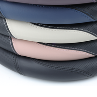 Housse de volant de voiture en cuir perforé à couleurs contrastées, antidérapante, pour BMW E46, housse de volant inférieure