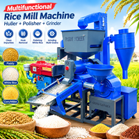 Machine combinée de décorticage de riz avec broyeur et séparation par air, équipement de traitement du paddy à haut rendement pour les épiceries de village