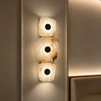 Lampe murale décorative LED de luxe minimaliste moderne en albâtre de haute qualité pour les couloirs d'hôtel, les salons et les chambres