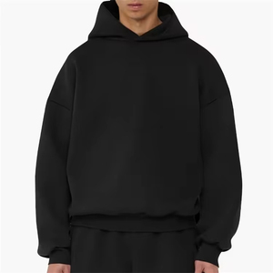 Boxy fit Sudadera con capucha en blanco para hombre Liso Grueso 400/500gsm Algodón de gran tamaño Fleece Sudadera con capucha personalizada Fabricante Heavyweight Cropped Hoodie - Product Image 3