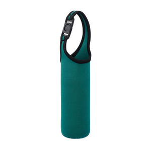Manchon isotherme en néoprène pour bouteille avec logo personnalisé, poignée à boucle et porte-gobelet pour articles de plein air - Product Image 4