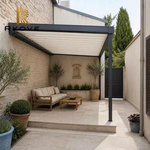 Pérgola moderna de aluminio RKOVE RK-C1 con iluminación LED integrada para patio trasero - Product Image 6