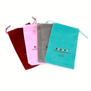 Bolsa de Terciopelo de Alta Calidad para Regalos, con Logotipo Personalizado, Tamaño Pequeño, para Perfumes, Pelucas, Rímel, Proveedor Chino, Venta al Por Mayor - Product Image 2