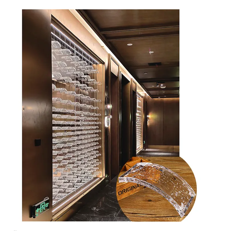 Klassische Blase-Bogen-Glasfliesen dekorative Frostglasfliesen 200 * 200 * 15 mm feste Kristallglasfliese für Trennwanddekoration