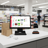 Terminal de point de vente tout-en-un avec écran tactile de 15,6 pouces, support pliable, caisse enregistreuse, tablette POS, système de point de vente pour restaurant