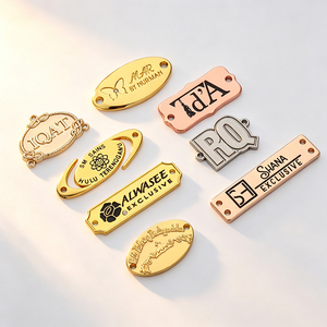 Étiquette de marque en métal à rivets embossés, plaquée sur mesure, écologique, pour robe abaya, vêtements, patchs. - Product Image 2