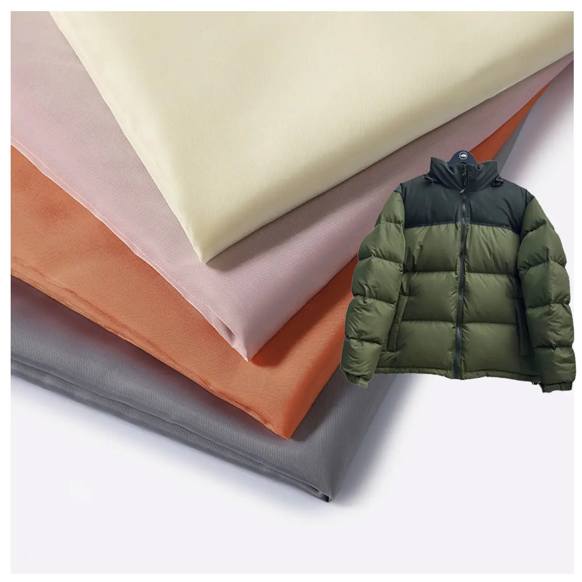 Kayak tulumu kış giyim yastıklı mont kabuk kumaş Polyester tafta kumaş PA kaplı su itici W/R kumaş