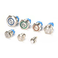 Saklar Tombol Tekan Logam Stainless Steel dengan Konektor 10/12/16/22mm Tahan Air Momentary Led Saklar Tombol Tekan Kecil