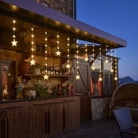 Lumières de fenêtre en forme d'étoile de Noël alimentées par prise TSINYE, étanches IP65, 72 LED, modes de décoration de Noël, lumière blanc chaud multicolore