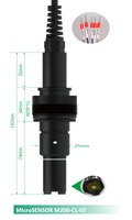 Sonde de qualité de l'eau pour piscine, capteur de chlore résiduel industriel 0-20ppm, méthode membranaire HOCl, cellule de débit M39*1.5