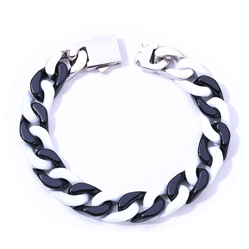 Black and white cross bracelet
