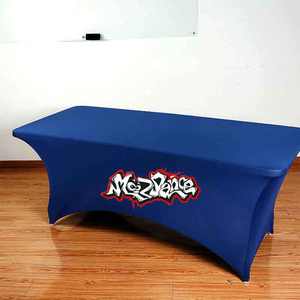 Manteles de poliéster de LICRA rectangulares impresos personalizados, cubierta de mesa elástica para exteriores de 6 pies para uso publicitario y logotipo con impresión personalizada - Product Image 3