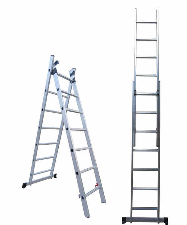 2 Section 4.6m Anti-Slip Aluminum Ladder for Industrial Maintenance ...