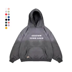 Tengcai Fashion 800g Light Black Cotton Sweatshirts Oversized Heavy Streetwear Patchwork Hoodie for Men's berserk hoodie