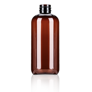 Fournisseur de l'usine de bouteille ronde boston ambrée vide de 360ml 480ml en plastique PET bouteille de lotion vaporisateur à pompe pour emballage cosmétique - Product Image 1