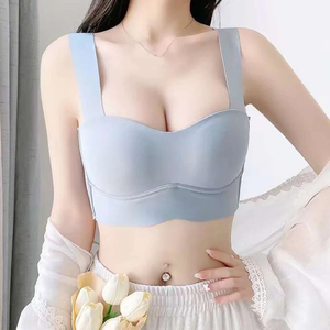 Sous-vêtements en soie glacée sans couture pour femmes, soutien-gorge push-up pour filles, sans armature, vente en gros - Product Image 2
