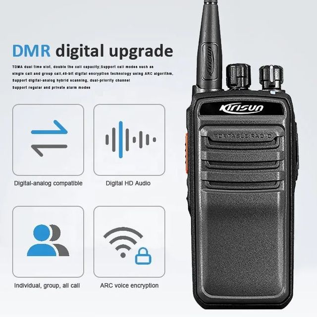Kirisun PT5200 P510 DMR VHF UHF Analog Digital Dual Band 2 Way Radio Voice Scrambler 2/5 Tone Waterproof Portable Walkie Talkie