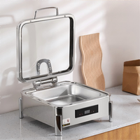 Chauffe-Plat Électrique Carré LIYUNDA 6L en Acier Inoxydable 304 – Équipement Commercial de Maintien au Chaud des Aliments pour la Restauration
