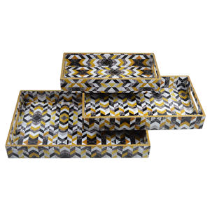 Bandejas de lujo para servir hechas a mano modernas, diseño de acabado impreso, lo mejor para servir comida, bebida, bandeja para el hogar de madera Natural, decoraciones - Product Image 1