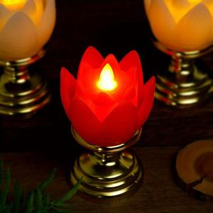 Élégante Lampe Lotus à Piles, Lumière Décorative en Forme de Fleur pour Centre de Table de Mariage, Spa, Maison, Décoration d'Autel - Product Image 5