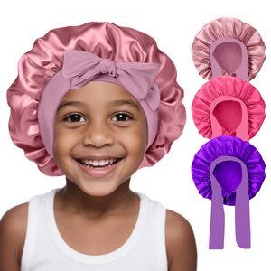 Durag de Satén para Niños al por Mayor, Transpirable, Multifuncional, Estilo Europeo y Americano, Banda Elástica Ancha para Cabello Rizado, Niñas y Niños - Product Image 1