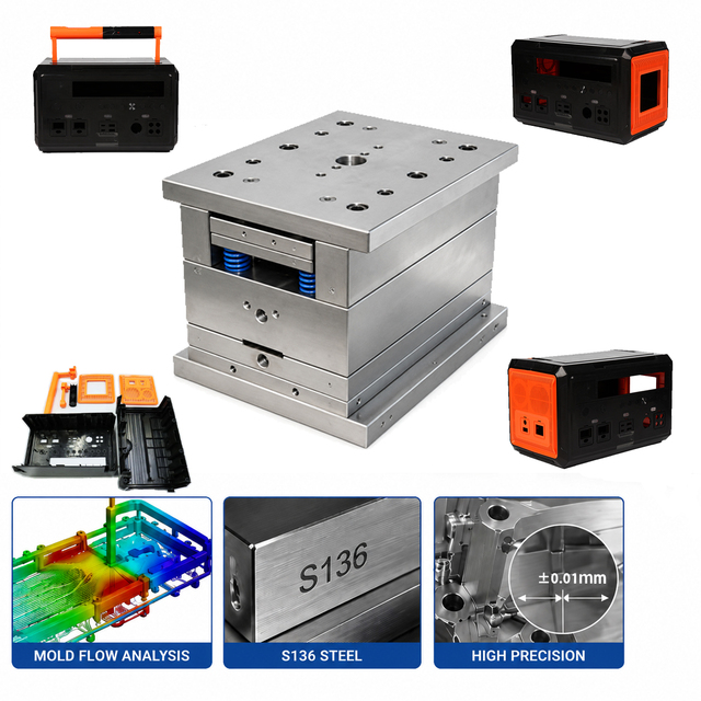 Battery case Plastic Injection Mold Maker Custom Injection Molding Parts One-Stop Mold Design Service Manufacturer DFM Analysis