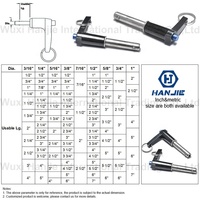 A2 A4 acier inoxydable 304 316 aluminium L Type poignée avec anneau deux billes verrouillage goupille de dégagement rapide