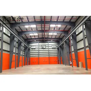 Struktur baja industri biaya rendah desain gudang gudang sewa bangunan logam gudang panel Sandwich untuk dinding dan atap