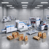 Machine entièrement automatique pour la fabrication de sacs en papier à poignée plate - Prix de la machine à fabriquer des sacs en papier