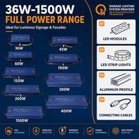 Controlador LED Industrial de Entrada AC 175-240V y Salida DC 12V, 16.6A, 70W-360W, IP67, Resistente al Agua
