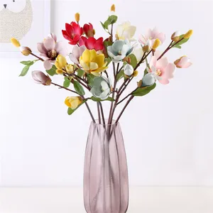 QSLH-flores artificiales de espuma EVA, 5 cabezas, Magnolia para decoración del hogar, gran oferta, V826