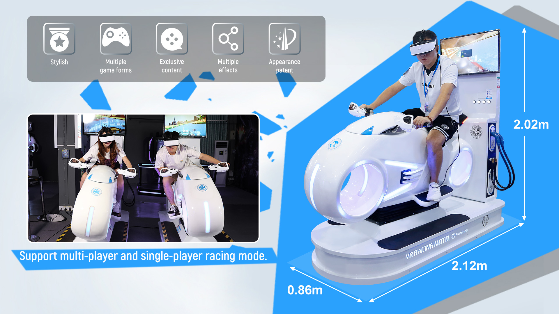 Indoor Amusement Park 9d Vr Chair 700W 9d Cinema Simulator Race Games Machine