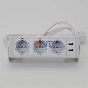 Flexibele Usa Geïnstalleerd Onder Tafels/Stoelen/Sofa Edge Power Strip Opknoping Elektrische Verlengstopcontacten Met Usb-Poort