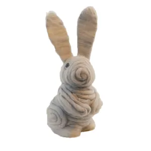 Boneca de brinquedo de poliéster artesanal, mobília de casa, coelho fofo, presente para decoração de primavera