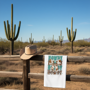 Camiseta de Manga Larga Western Coquette Turquoise Cowhide Howdy - Product Image 3