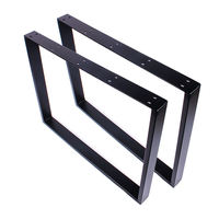 Pieds de table en métal noir moderne, en acier forgé, détachables, de forme industrielle, pour bureau, en gros, en verre, en fonte
