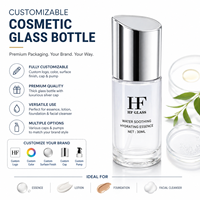 Flacon cosmétique vide personnalisable en usine, pour crème solaire éclaircissante et fond de teint, avec pompe à lotion, pour emballage de 30 ml